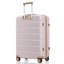 Ensemble de valises de voyage en ABS de qualité supérieure, ensemble de valises à verrou TSA 3 pièces avec des tailles de 20, 24 et 28 pouces avec des roues pivotantes à 360 °, gris clair et doré