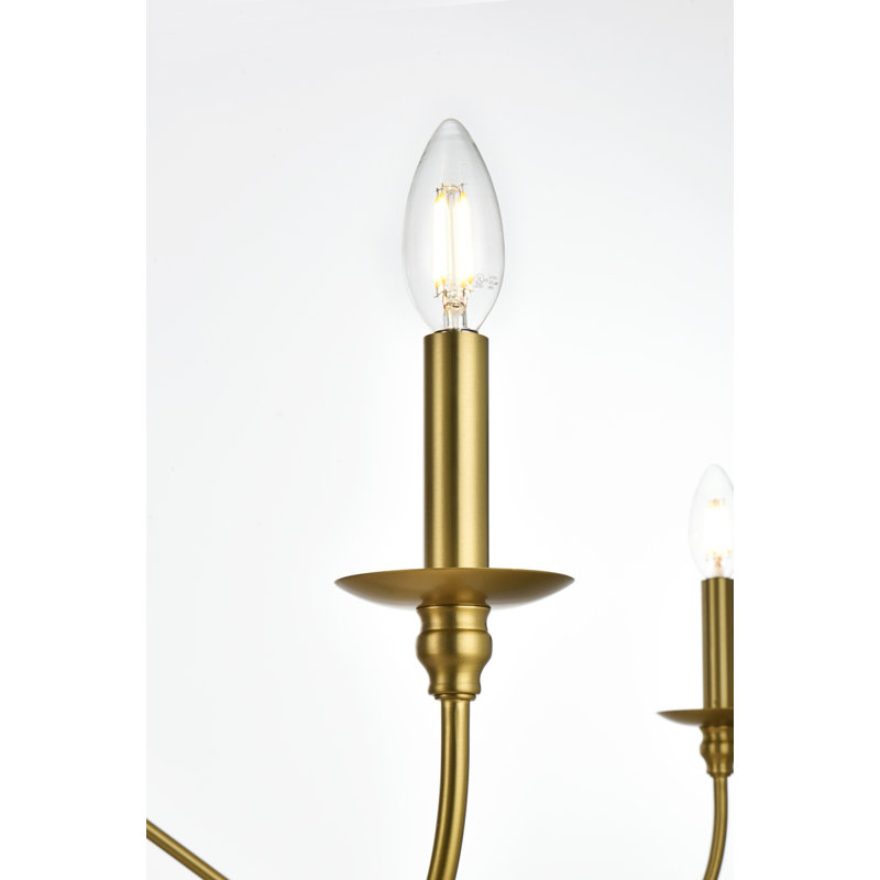 Lustre à intensité variable 6 lumières Sherree , Laiton, H 28 po x l 54 po x P 54 po