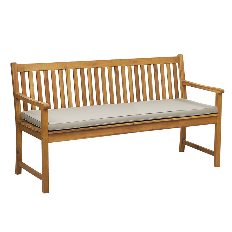 Thrugun Solid Wood Outdoor Bench, Beige, 88cm H x 160cm W x 61cm D