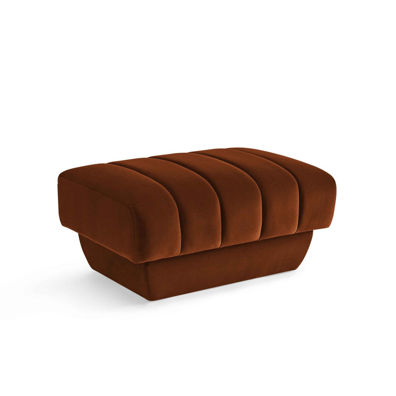 MINIMORE Modern Style Upholstered Ottoman, Curry Velvet