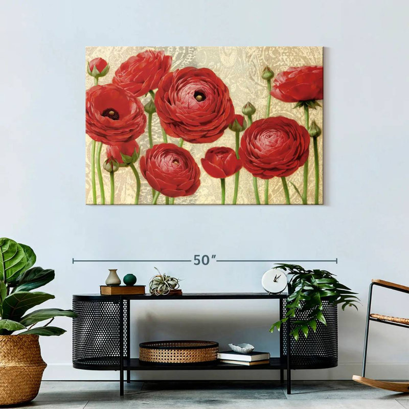 Harnek Red Serenity And Lace I, 30" H x 45" W