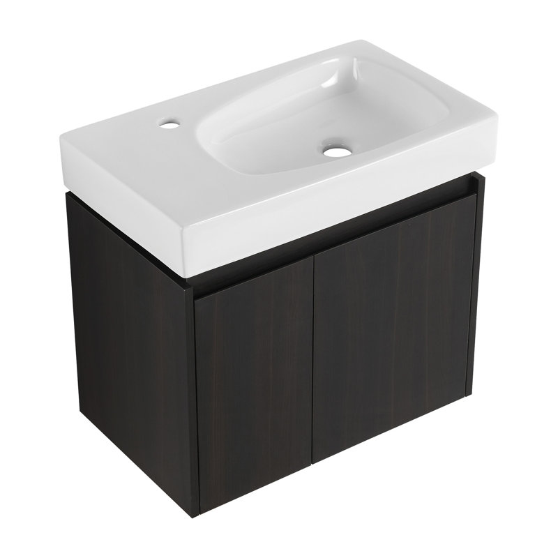 Meuble-lavabo 24 po avec lavabo, Noir, noir, noir, noir