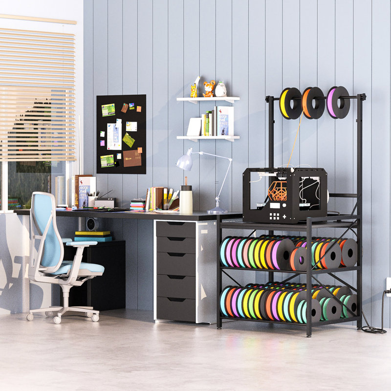 3D Printer Rack & Filament Storage Organizer - Heavy Duty Metal Shelving with 30" x 22" x 61.9" Dimensions