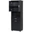 Haute armoire de salle de bain noire avec panier à linge inclinable et rangement supérieur | Idée de cadeau-1750441541