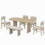 Ensemble de table de salle à manger en bois massif avec banc - Ensemble de table de salle à manger rembourré 6 pièces avec banc, mobilier de cuisine de ferme moderne bicolore pour les réunions de famille
