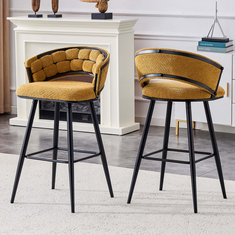 Ensemble de 2 tabourets de bar Modern, Yellow