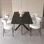 Ensemble de table de salle à manger 62,4 "à rallonge 78,15" pour 4 à 8 personnes pour la salle à manger, dossier incurvé, rembourré, rembourré, rembourré, sans accoudoirs et très grande table de salle à manger-2073174459
