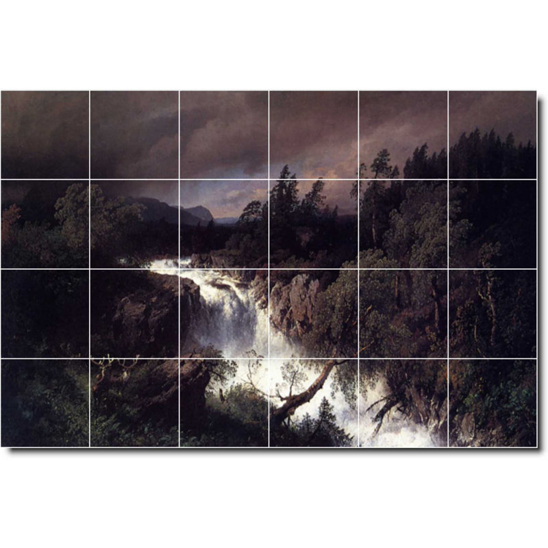 Carreau de céramique décorative 36 po x 24 po 6 po x 6 po, Chute d'eau 04263