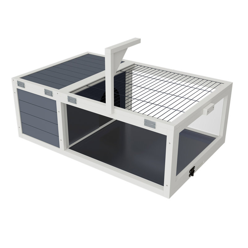 Maison en bois pour reptiles 39 po - pour lézards, serpents avec plateau imperméable et cage verrouillable, lampe amovible pour geckos