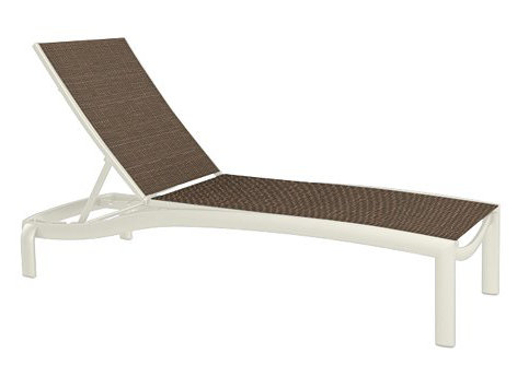 Kor Outdoor Metal Chaise Lounge, Mia II, Parchment