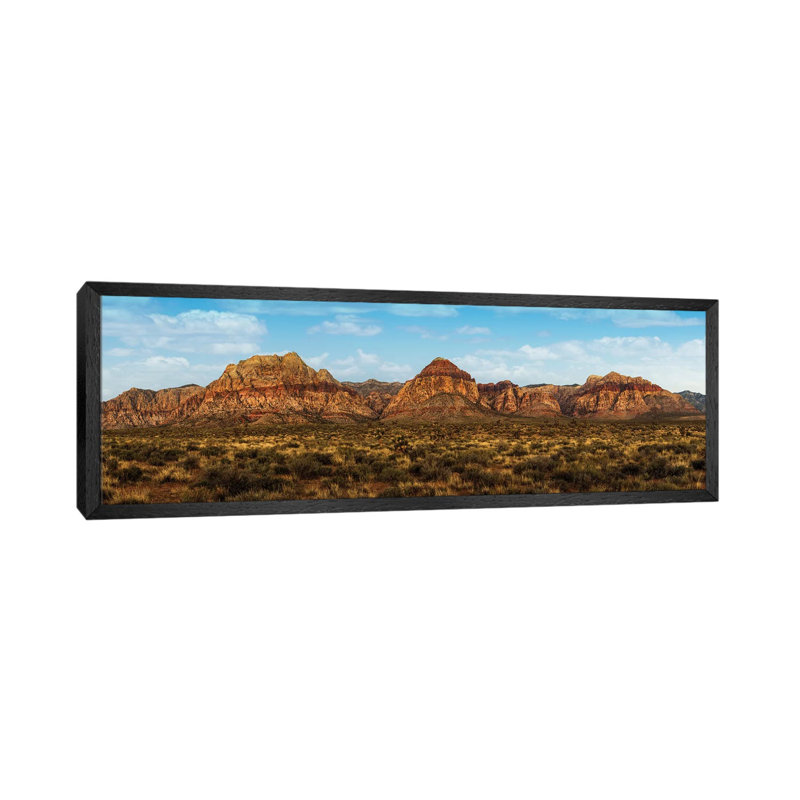 Mountain Range In Red Rock Canyon Nevada by Susan Schmitz - Panoramic Print on Canvas, 30.48cm H x 91.44cm W x 3.81cm D