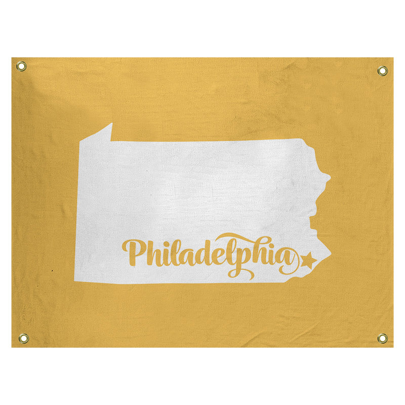 Tapisserie murale philadelphia pennsylvanie, H 59 po x l 80 po, Jaune