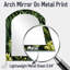 «Senga Tropical Green Jungle Damask», miroir décoratif asymétrique tropical, miroir mural arqué tropical, impression d'art en métal-385455297