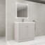 Meuble-lavabo sur pied 36 po avec lavabo en résine blanche et 2 portes d'armoire à fermeture en douceur