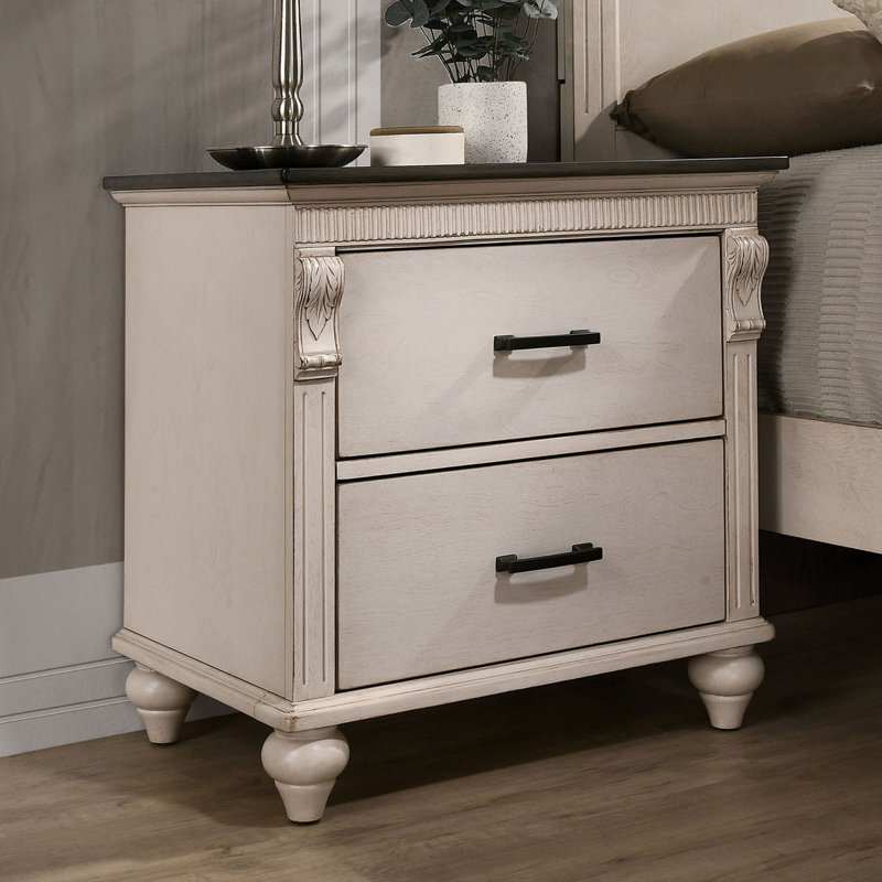 Table de chevet bicolore