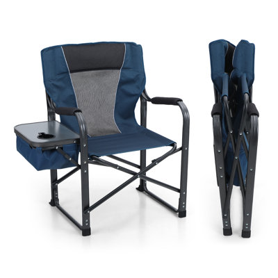 Chaise pliante Heiss avec porte-gobelet et boîte de rangement Heiss