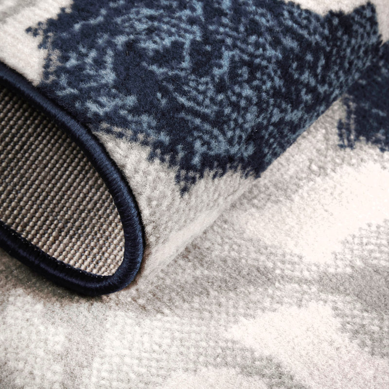 Tapis d'intérieur bleu marine Mountview, Rond 5 pi 2 po