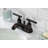Kingston Brass Kaiser Two-Handle 3-Hole Deck Mount 4" Centerset Bathroom Faucet with Plastic Pop-Up-87217052