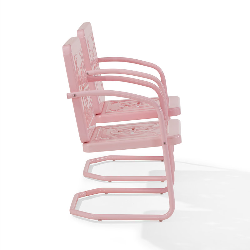 Ensemble de chaises d'extérieur rétro 2 pièces Passmore, Rose