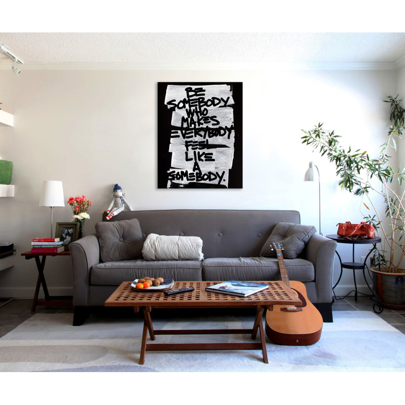 "Be Somebody", toile tendue par Kent Youngstrom, H 30 po x l 24 po x P 1,5 po
