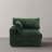 Upholstered Green Faux Rabbit Fur Flannel Armchair with Pillow Back, One Arm Single Chair Module Part For Sectional Sofa-280582032