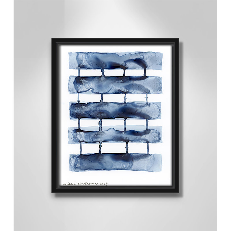 Gareth Stitched Together I by Nikki Galapon - Solid Wood Rectangle Print Single Piece Item on Canvas, Black Framed Canvas