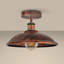1 - Light Rustic Red Bowl Pendant