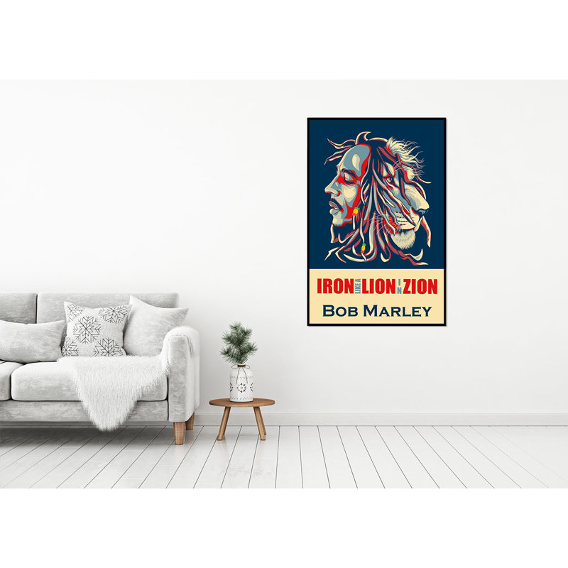 «Bob Marley Iron Lion Zion», art mural encadré, H 42 po x l 30 po x P 2 po