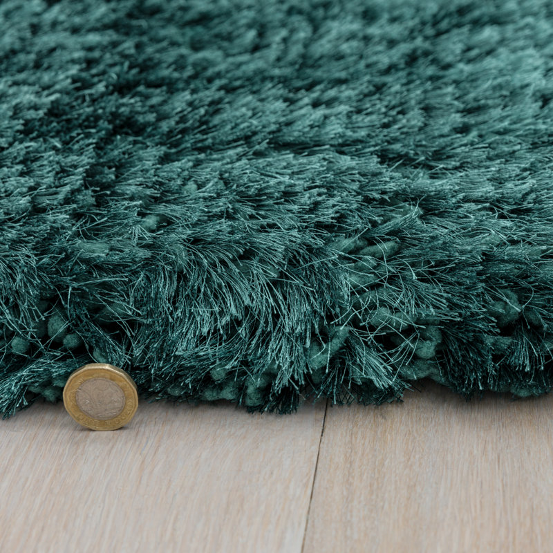 Plush Deep Pile Shaggy Petrol Blue Rug, Rectangle 200 x 300cm