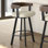 Tabouret de bar et de comptoir pivotant avec dossier en bois Drees