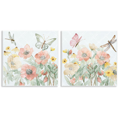 Delicate Garden Joy 2pc Wall Plaque Set, design by Lanie Loreth