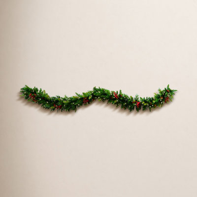 144" Pre-Lit Berry Christmas Garland