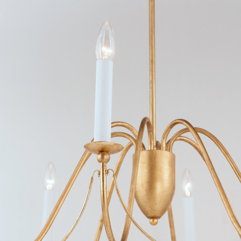 Corsham 8 - Light Dimmable Classic / Traditional Chandelier, Gold Leaf