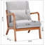 Chaise d'appoint Mid-Century moderne avec structure en bois massif, chaise de lecture rembourrée pour le confort du salon et de la chambre à coucher