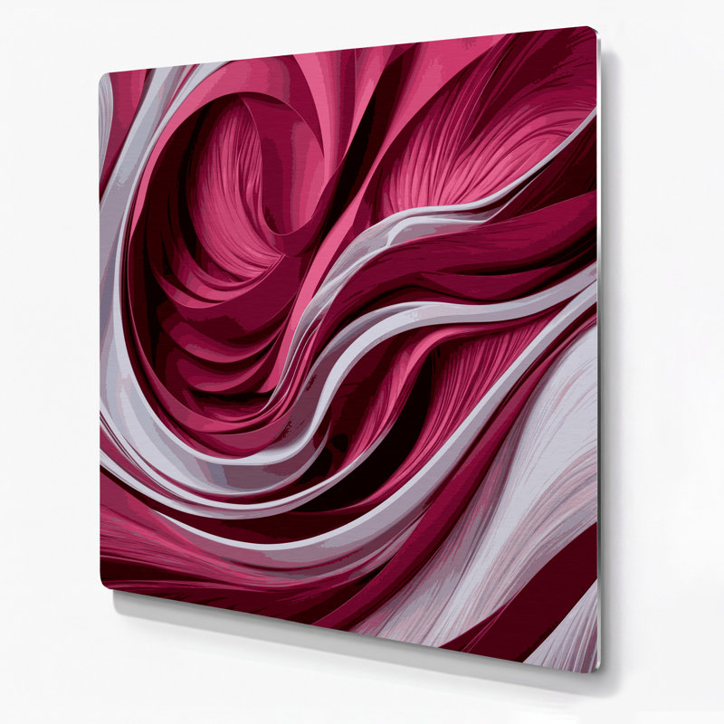 «Biomorphic Abstraction 70», art mural en métal rouge, H 16 po x l 16 po