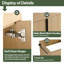 Base de meuble-lavabo double 60 po seulement, base sans plateau beige