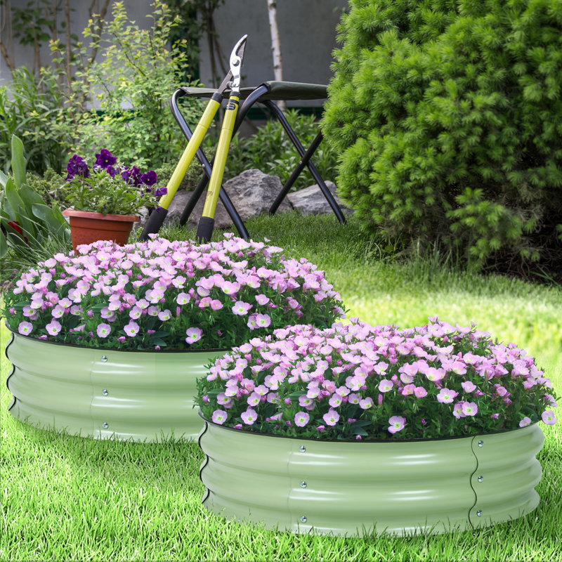 Lit de jardin surélevé en métal 30 po x 9 po Neriya, Vert