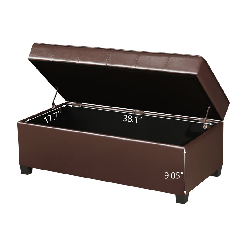 Banc de rangement avec repose-pieds 40 po, Espresso
