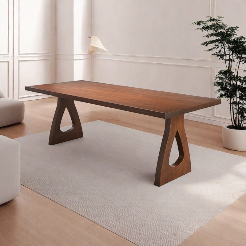 Elionna American style solid wood dining table, 29.5"H x 86.6"L x 35.4"W
