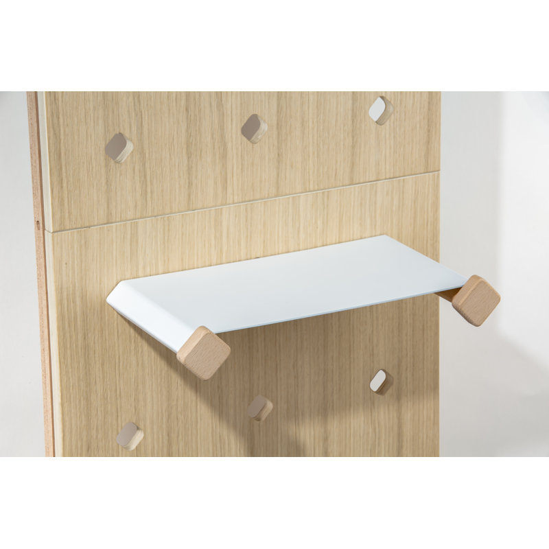 Burzdak Metal Accent Shelf with Adjustable Shelves Pegboard Wall Organizer, White