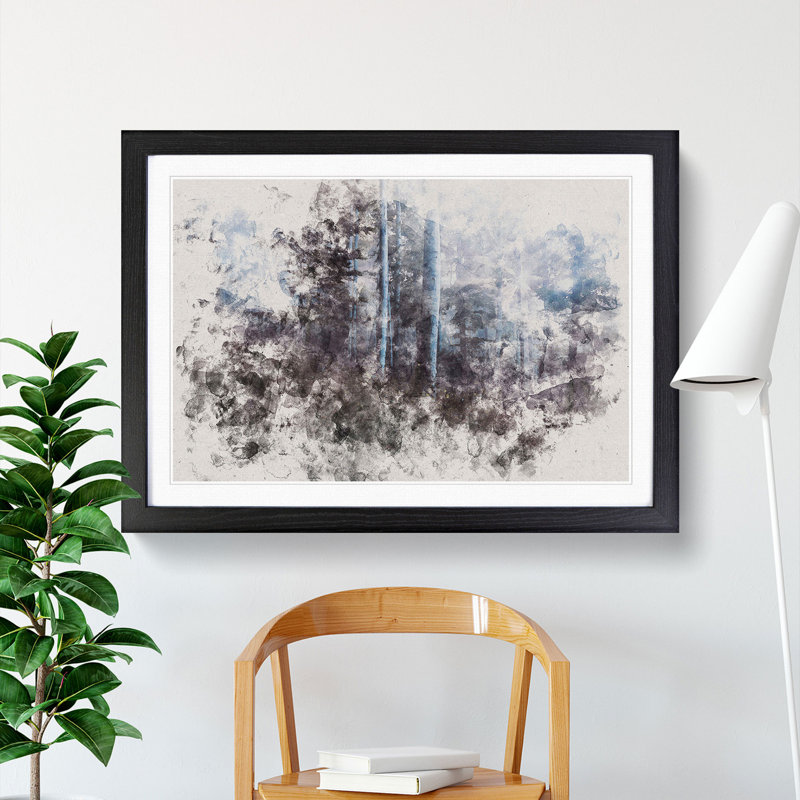 Forest View Vol.1 - Picture Frame Painting, 36cm H x 48cm W x 2cm D, Black