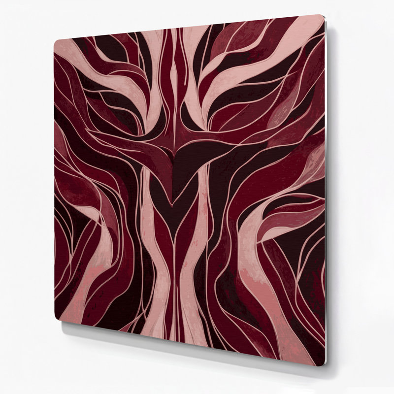 Abstract Figurative 4 Red Metal Wall Art, 16" H x 16" W