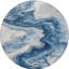 Tapis d'intérieur rond lavable abstrait bleu marine 8 pi