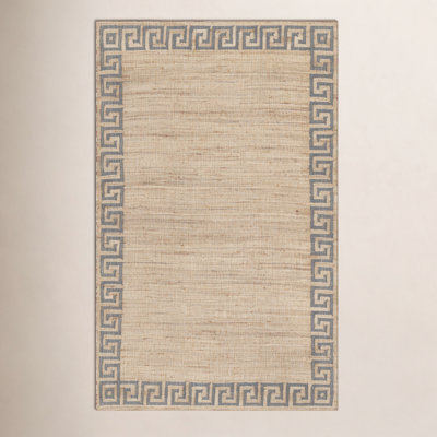 Orchard Greek Key Blue Hand-Woven Jute Rug