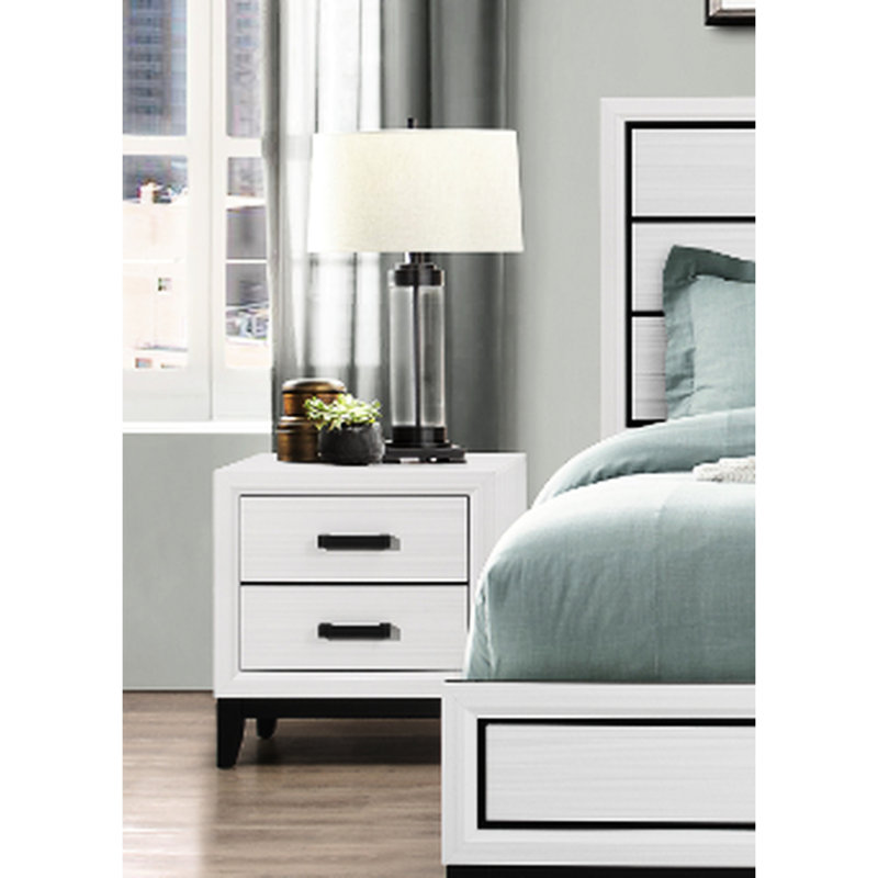Table de chevet blanche Mirage