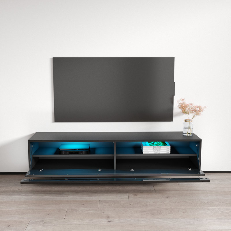 Fly Modular Floating TV Stand for TVs up to 70", Black