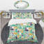 Ensemble de housse de couette géométrique avec feuilles et fleurs mid-century-40702266