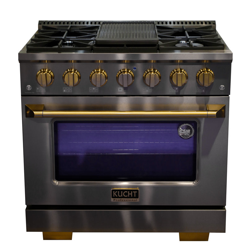Kucht 36'' W Dual Fuel Free Standing Range, Natural Gas