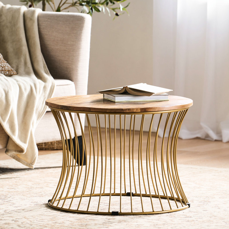 Table basse en bois de manguier et en fer - La beauté de la fabrication à la main rehausse votre décor