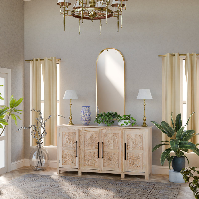 Berlene 4-door Carved Solid Wood Sideboard